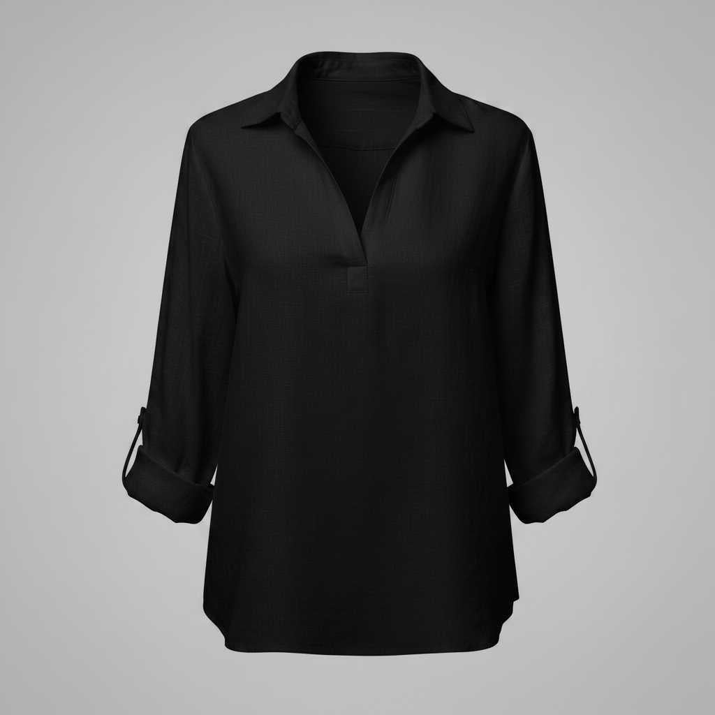 Bequeme Bluse | Damen Baumwoll-Leinen-Mischung