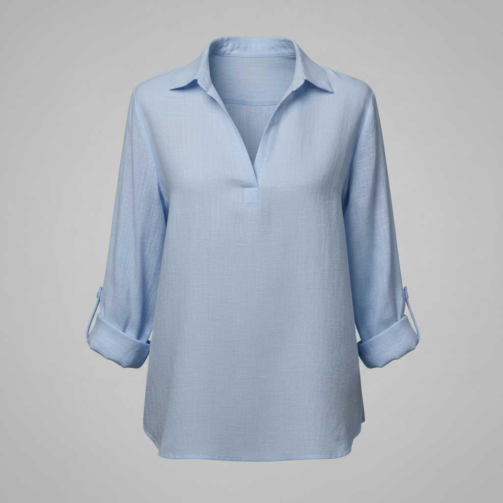 Bequeme Bluse | Damen Baumwoll-Leinen-Mischung