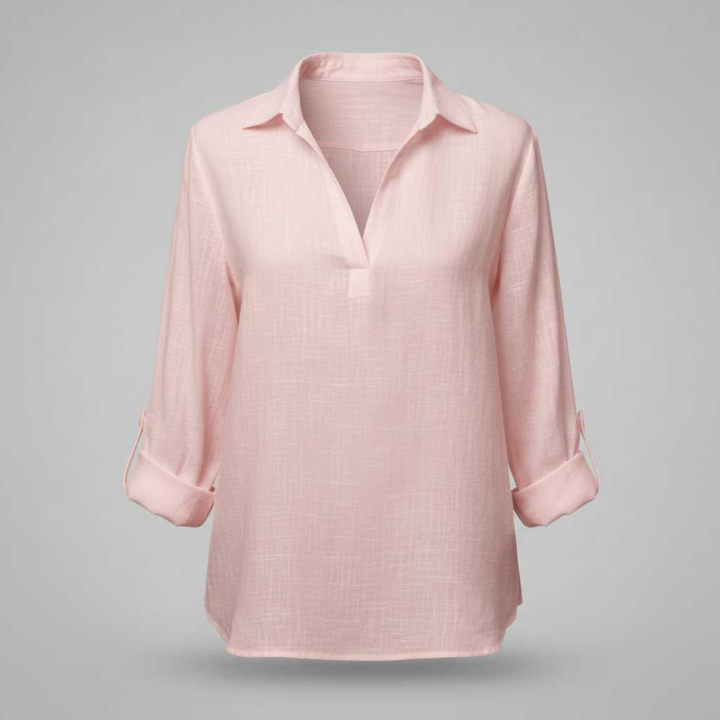 Bequeme Bluse | Damen Baumwoll-Leinen-Mischung