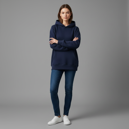 Damen Hoodie Schwarz | Kapuzenpullover für Freizeit und Sport