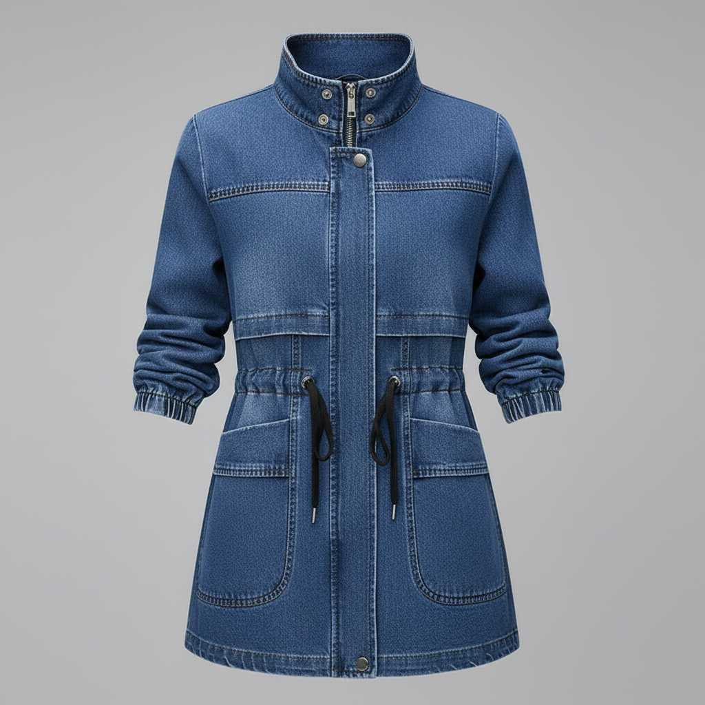 Denim Jacke mit Reißverschluss | Modische Oberbekleidung