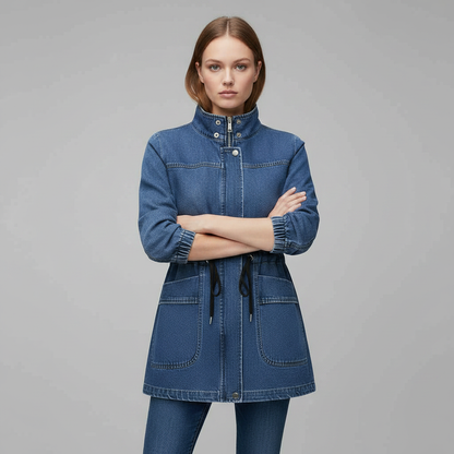 Denim Jacke mit Reißverschluss | Modische Oberbekleidung