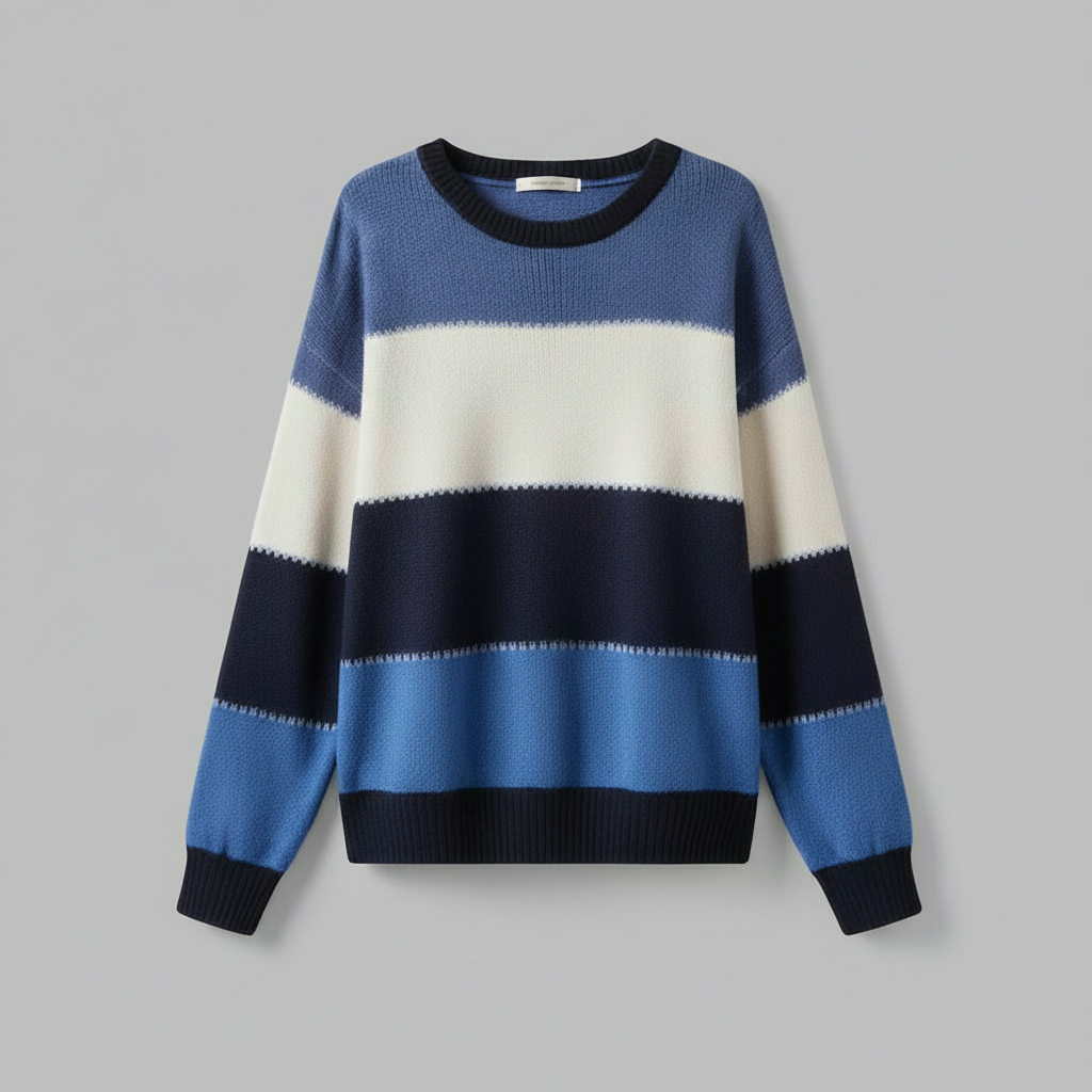 Gestreifter Damenpullover Grün | Bequemer Sweatshirt