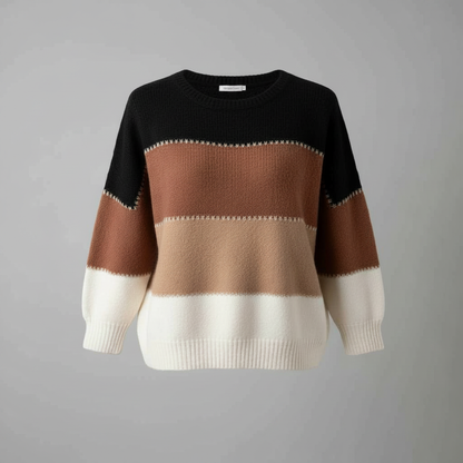 Gestreifter Damenpullover Grün | Bequemer Sweatshirt