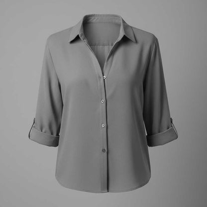 Graue Damenbluse | Lässiger Regular Fit