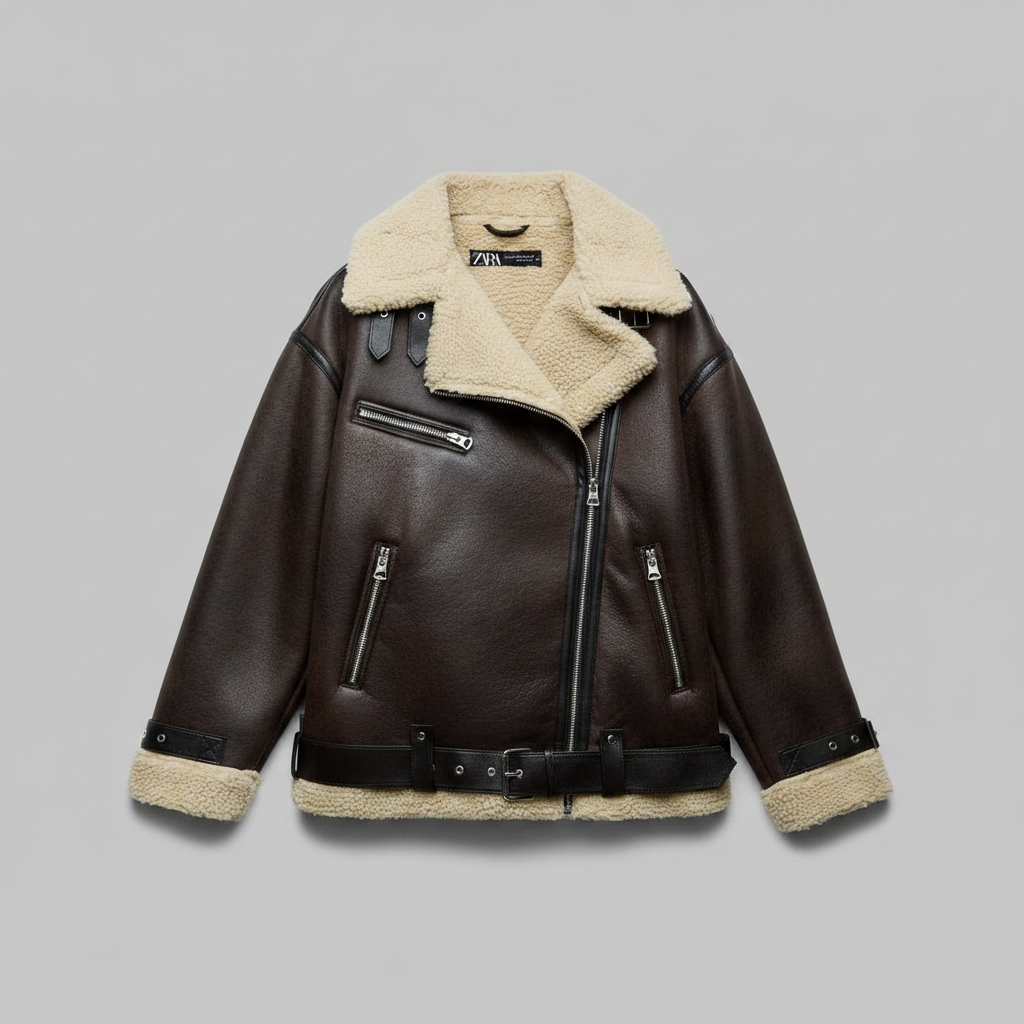 Karina | Elegante Jacke mit Revers aus Kunstmaterial