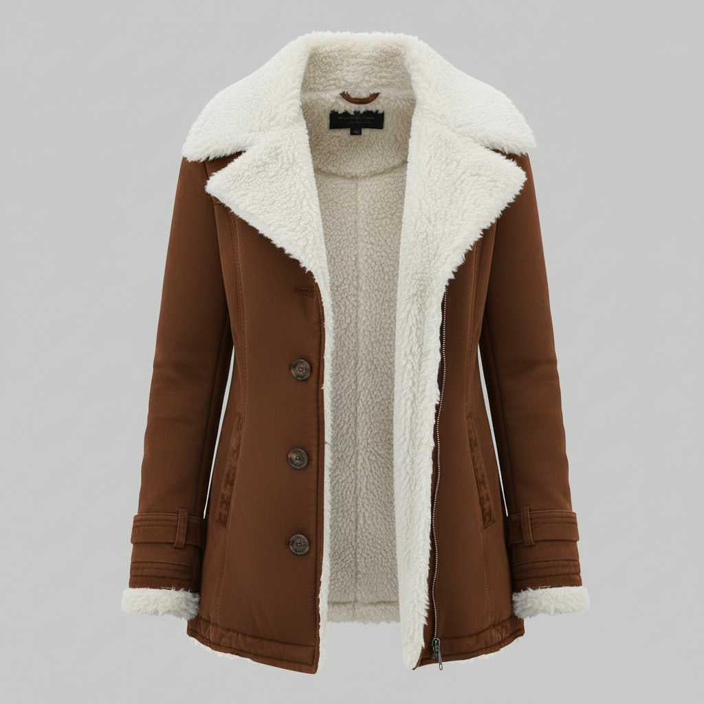 Lange Jeansjacke | Warme Damenjacke für den Winter