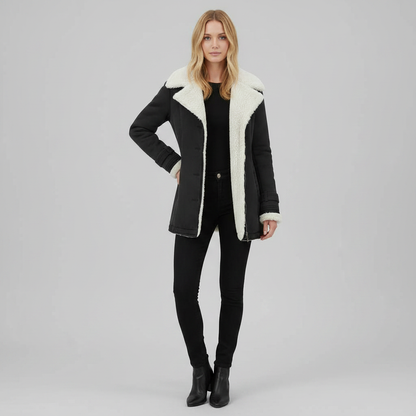 Lange Jeansjacke | Warme Damenjacke für den Winter
