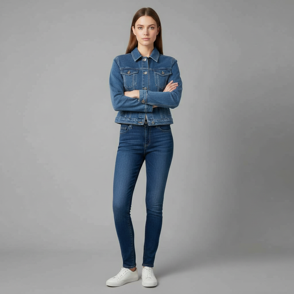 Monochrome Denimjacke | Damenjacke aus robustem Denim