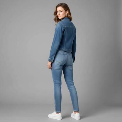 Monochrome Denimjacke | Damenjacke aus robustem Denim