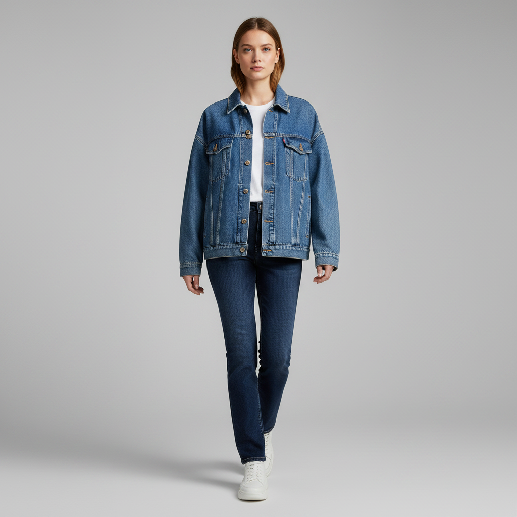 Oversized Jeansjacke Mit Fransen | Damenjacke