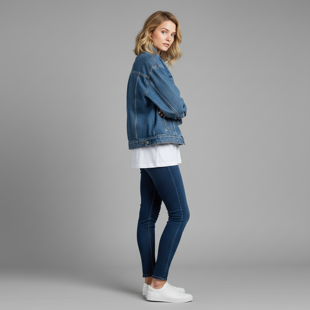 Oversized Jeansjacke Mit Fransen | Damenjacke