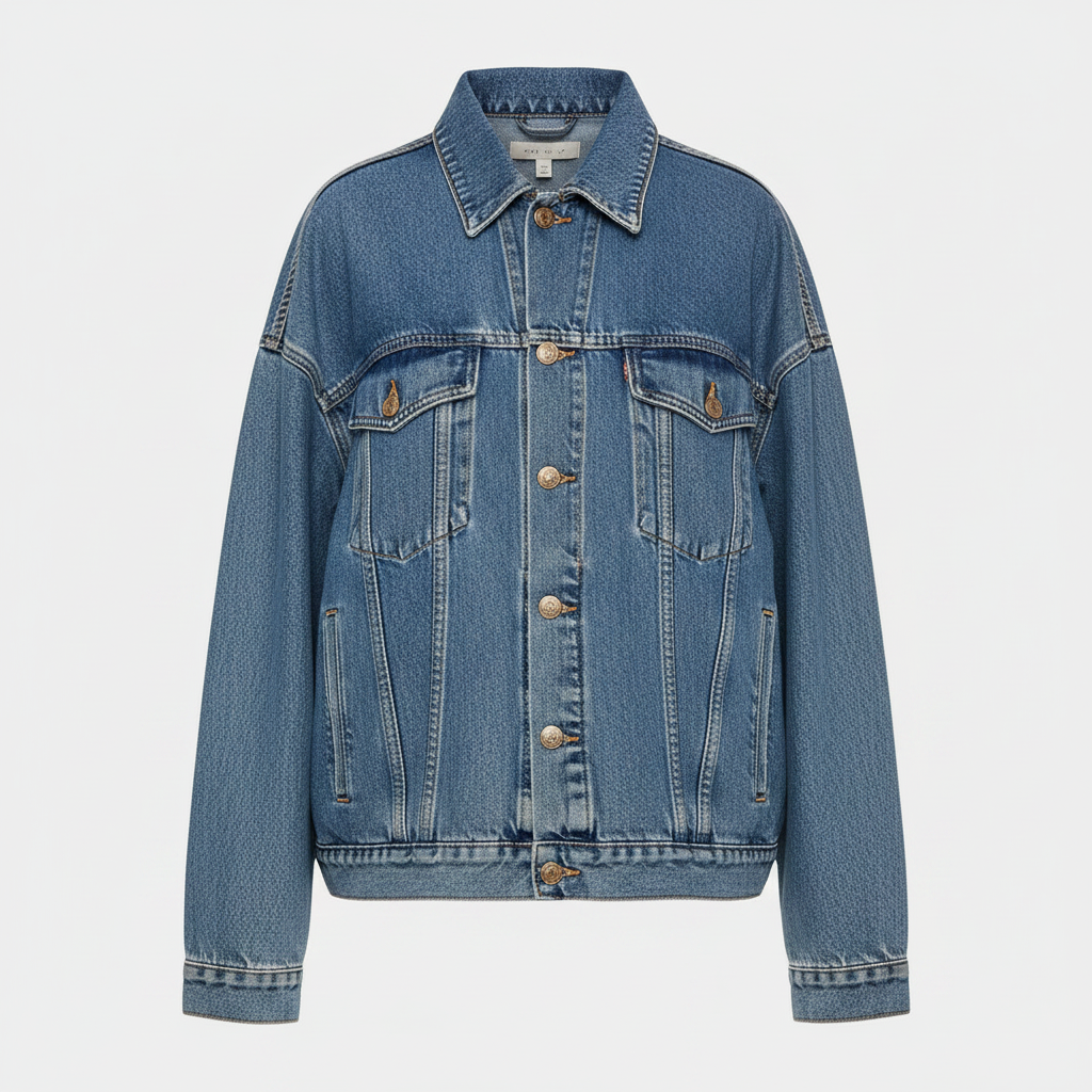 Oversized Jeansjacke Mit Fransen | Damenjacke