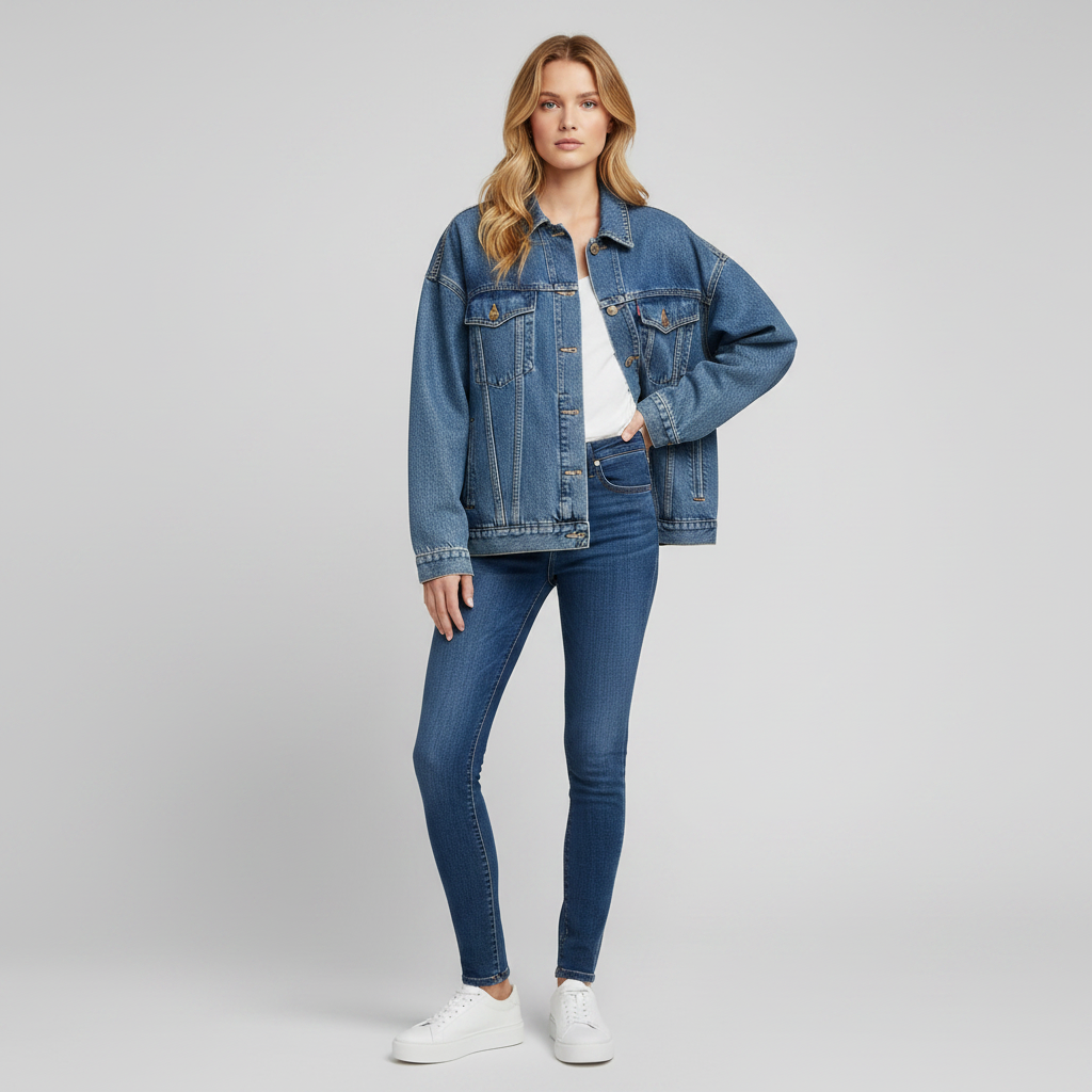 Oversized Jeansjacke Mit Fransen | Damenjacke